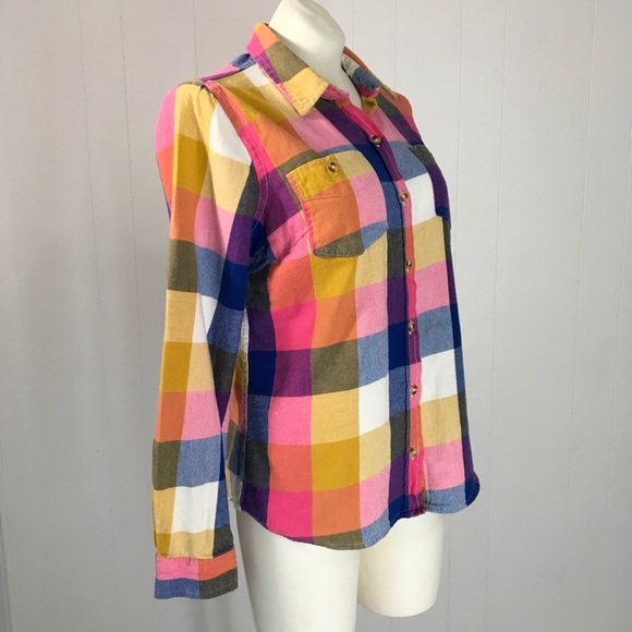 🚫SOLD🚫Mossimo Pink Flannel Shirt Purple Button - Picture 4 of 8